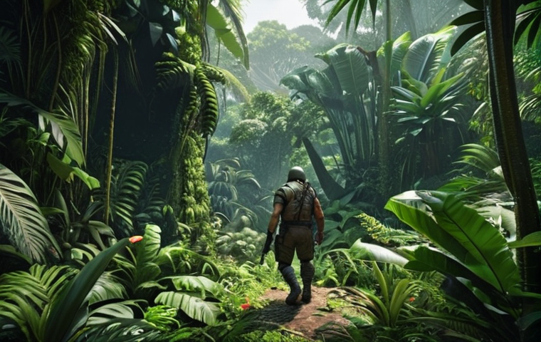 **
* **Concept:** A lush jungle scene with dense foliage. Focus on characters skilled in stealth and close-quarters combat.
**