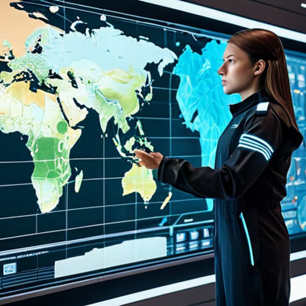 A focused female game strategist, fully clothed in a sleek, modest professional gaming suit with subtle futuristic integrated smart displays. She stands in a futuristic, well-lit command center, intently observing a large, transparent holographic 3D projection of an intricately transformed game map. The map displays clean, geometric new zones and highlighted strategic points, suggesting a deep level of tactical planning. The environment is modern and professional. Perfect anatomy, correct proportions, natural pose, well-formed hands, proper finger count, natural body proportions, professional photography, high quality, safe for work, appropriate content, modest clothing, family-friendly.